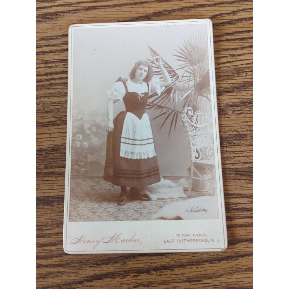 Antique Cabinet Card Cross-dressed Photo Victorian Portrait Henry Macher NJ 1896